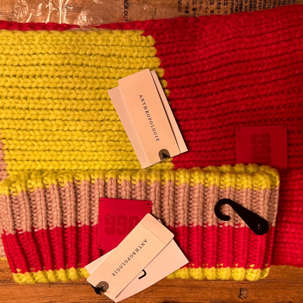 UGG Chunky Ribbed Headband & Scarf Set (Multicolor) OS (One Size)
